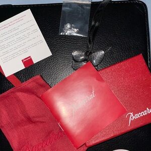 C PICS!! ART COLLAGE MURAL PROJECT DIY BACCARAT CLEAR CRYSTAL BUTTERFLY NECKLACE